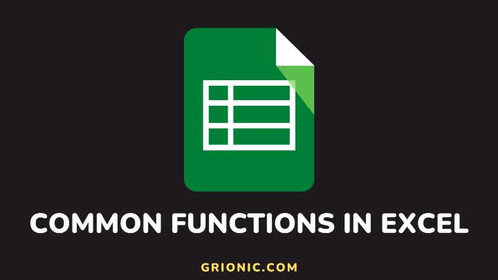 how to use common functions in excel - grionic
